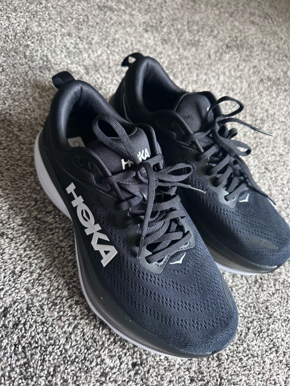 Hoka Black Running Shoe (Bondi 8) for men